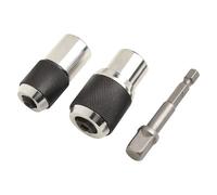 Set di chiavi a bussola regolabili con adattatore da 3/8", strumento di estrazione per rubinetto in acciaio per trapano manuale e cricchetto, set di 2-3 mandrini di serraggio (C)