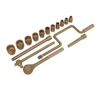 Set Di Chiavi A Bussola Sealey 17 Pezzi 1/2" Sq Drive - Non Scintillante NS124