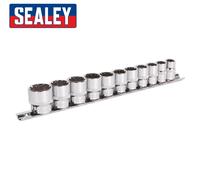 Sealey Totale Chiavi a Bussola Set 11pc 1cmD Metrico Pienamente Lucidato AK69911