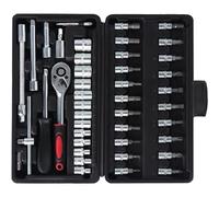 Set di chiavi a bussola Set Di Chiavi A Cricchetto A Bussola Da 46 Pezzi Da 1/4 Pollici Con Set Di Bussole Metriche E Barra Di Estensione Per La Riparazione Auto Della Bicicletta