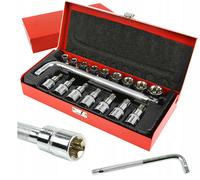Set Di Chiavi A Bussola Torx 1/2" E10-E24 T30-T70 CrV 17 Pezzi Con Prolunga