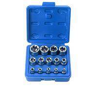 Set di chiavi a bussola Torx da 14 pezzi per esterni: set di estrattori per dadi da 1/2'' 1/4'' 3/8'', dadi Torx E E4-E24, set di svitaviti a spirale con profilo a spirale, set di chiavi a bussola per