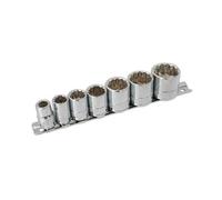 Laser Tools - Set chiavi a bussola Whitworth 3/8" D Bi-Hex 12pt finitura satinata 7 pezzi 3474