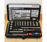 Set Di Chiavi A Bussola Würth Zebra 1/4 Pollice Cassetta Di Rattoppo 42 Pezzi.