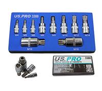 Set di chiavi a bussola XZN 1/4", 3/8", 1/2", dentatura interna, 10 pezzi, M4-M18