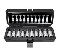 Set di chiavi a bussola XZN multi-dente con bit 1/2", 10 pezzi, M4, M5, M6, M8, M9, M10, M12, M14, M16, M18