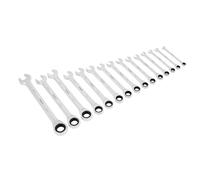 Set Di Chiavi A Cricchetto Combinato Sealey 15 Pezzi Metrici S01247