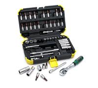 Set di chiavi a cricchetto con attacco da 1/4 pollice, 53 pezzi, punta metrica e barra estensione for riparazioni auto uso domestico