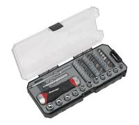 Sealey Denti Fini Cricchetto Screwdriver Presa & Set di Punte 38pc AK64905