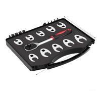 Set di chiavi a cricchetto da 11 pezzi, attacco da 3/8", con design a forma di L e testa girevole per un impegno affidabile in impostazioni a bassa distanza