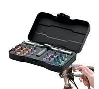 Set di chiavi a cricchetto di precisione 24-in-1 sostenibile Tournevis Box | Kit versatile per la riparazione domestica, appassionati di fai da te, lavoro automatico, installazione elettrica, set di