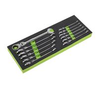 Sealey Flessibile Testa Chiave Combinata a Cricchetto Set 12pc Metrico S0635