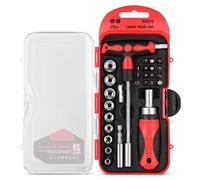 Set di chiavi a cricchetto magnetiche da 29 pezzi e set di cacciaviti di precisione, kit di strumenti elettronici con estrattore di viti cassetta attrezzi