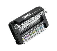 Set di chiavi a cricchetto professionali in acciaio con 38 accessori multiuso a cricchetto Set di prese aggiornamenti per progetti Strumento multiuso