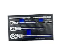 Set di chiavi a cricchetto regolabili con rotazione e 3 aste di prolunga incluse. Facile da usare per riparazioni meccaniche complesse. Set di chiavi con