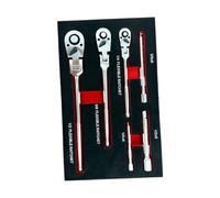 Set di chiavi a cricchetto regolabili con rotazione e 3 aste di prolunga incluse. Facile da usare per riparazioni meccaniche complesse. Set di chiavi con