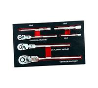 Set di chiavi a cricchetto regolabili con testa rotante e 3 aste di estensione incluse, funzionamento semplice per riparazioni meccaniche complesse, set di attrezzi professionali a cricchetto