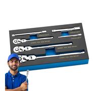 Set di chiavi a cricchetto regolabili - Set di chiavi a bussola flessibili a 180 gradi, design in acciaio a 72 denti, asta di estensione telescopica da 1/4 3/8 1/2", chiave a sgancio rapido |