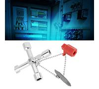 Set di Chiavi a Croce Universali per Armadio di Controllo, Strumento di Emergenza Durevole per Ascensore, Auto, Treno, Lega di Zinco, Argento, 10 Pezzi