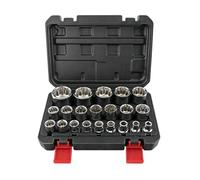 Set di chiavi a da 1/2", 21 pezzi per meccanica, per auto | Acciaio al cromo vanadio, 21 pezzi a dodici punti 8-36mm con azionamento da 1/2 pollice per riparazione automobilistica e