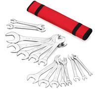 Set di chiavi a forchetta super sottili RIMKOLO da 16 pezzi SAE e metriche da 3/8"""" a 1-1/4"""" e da 5,5 mm a 27 mm in acciaio al cromo vanadio con