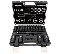 Set di chiavi a impulsi da 16 pezzi I dadi esagonali 10-32 mm I Adattatore 1/2" Set di utensili per presa a percussione profonda