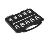 Set di chiavi a pedale con attacco da 3/8", 11 pezzi, metrica, 10, 22 mm, acciaio al carbonio, cromato, estremità aperta, chiave inglese per spazi ristretti e punti difficili da raggiungere