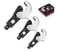 Set di chiavi a zampa di gallone regolabili, caricate a molla per ganasce di regolazione automatica per unità quadrate da 1/4", 3/8" e 1/2", acciaio al cromo vanadio, fosfato di manganese resistente