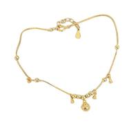 Set di chiavi ad anello a gomito, collana da donna con ciondolo a forma di bell foota, stile antico, collana con gemelli (GD1, taglia unica)