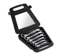 Set di chiavi ad anello con funzione a cricchetto 6 pz. Acciaio Argento