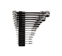 Set di chiavi combinate a cricchetto a 12 punte con testa flessibile TEKTON con organizer modulare per chiavi, 15 pezzi (1/4-1 pollice) | WRC95301