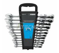 Set di chiavi combinate a cricchetto con testa snodata FERVI 0690/12P