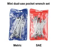 Set di chiavi combinate metriche SAE 20 pezzi chiavi piccole portatili acciaio a