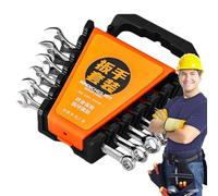 Set di chiavi dentate - Chiavi combinate a cricchetto, kit di chiavi di precisione da 12 pezzi | meccanismo a cricchetto a doppia direzione metrico 6-17 mm, struttura in cromo vanadio, custodia