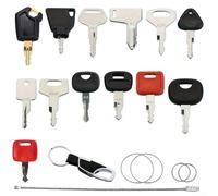 Set di chiavi di accensione per macchinari edili, kit di utensili manuali per autoveicoli con chiavi in metallo, organizer compatto, per trattori, escavatori, pale gommate, piastre vibranti