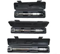 Set di chiavi dinamometriche con attacco quadro da 1/4", 3/8", 1/2", chiavi bidirezionali a scatto per riparazione auto, in acciaio al cromo vanadio con custodia, regolabile 5-25, 19-110, 28-210 Nm (1