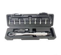 Set di chiavi dinamometriche regolabili da 1/4 di pollice 5-25 Nm con 9 prese e asta di prolunga per auto, per riparazione di biciclette e macchine