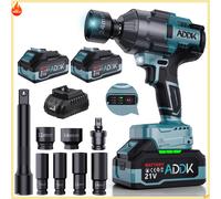 Set di chiavi elettriche Anajqaqia, regolazione a 6 velocità da 1600 Nm, batteria da 4000 mAh, chiave elettrica con batteria al litio da 21 V, utensili elettrici