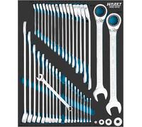 Set di chiavi HAZET 163D-9/42, 42 pezzi, chiave combinata 5,5-32 mm, chiave combinata a cricchetto 8-32 mm, incluso set di adattatori".