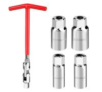 Set di Chiavi per Candele - 5 pezzi Smonta Candele Auto Moto, Chiave per Candele Auto, Universali Chiave Svitacandele per la maggior parte delle auto, motociclette, tosaerba (rosso,14/16/18/21mm)