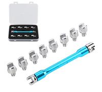 Set di Chiavi per Raggi per Motociclette CNC 5.0 a 6.8 Lunghezza 93 mm/3,7 Pollici Adatto per la Maggior Parte delle Moto con una Chiave Blu