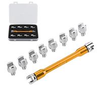 Set di Chiavi per Raggi per Motociclette, Set di Chiavi per CNC per Chiavi per Raggi per Motociclette 5.0-6.8 Lunghezza 93 Mm/3,7 Pollici, Adatto per la Maggior Parte delle Moto, con(B (d'oro))