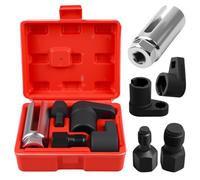 Set di chiavi per sonde lambda, 5 pezzi, strumento sonda lamda, chiavi e set di riparazione filettatura, strumento di riparazione auto con 1/2" 3/8" per smontaggio sonda lambda auto