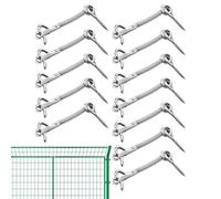 Set di chiavistelli per porte a schermo; 12 chiusure per la privacy, in acciaio inox, caricate a molla, per bagno, capannone, piscina, cancello, spa, centro armadio, porta del fienile