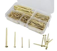 Set di chiodi da parete in ottone, 350 pezzi, chiodi rivestiti in ottone, per la lavorazione del legno, chiodi dorati per appendere alla parete, chiodi in ottone (20 mm/25 mm/40 mm/50 mm)