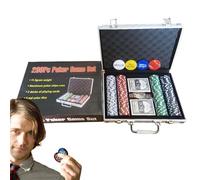 Set di chip per poker - chip professionali, Texas Hold'em, kit blackjack | chip da poker ponderati con alloggiamento in alluminio, contatore durevole perfetto per serate di carte, tornei, club