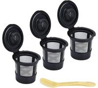 Set di cialde riutilizzabili vuote ricaricabili K Cup - Capsule filtro per caffè riutilizzabili compatibili con macchine da caffè singole da 1.0 e 2.0 - Confezione da 3