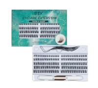 Set di ciglia finte individuali segmentate con colla per a 单词无法翻译 e pinzette 120 singole grappolo naturali