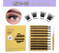 Set di ciglia finte segmentate Kit grappoli individuali Senza colla Pre-bondato autoadesive con aspetto naturale extensioni A lunga durata Sicuro Facile da applicare Design grappolo singolo