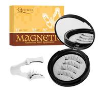 Set di ciglia magnetiche QUEWEL, 1 paio di ciglia magnetiche con applicatore, facili da applicare e rimuovere, magnetiche riutilizzabili per un look naturale (09-DH01)